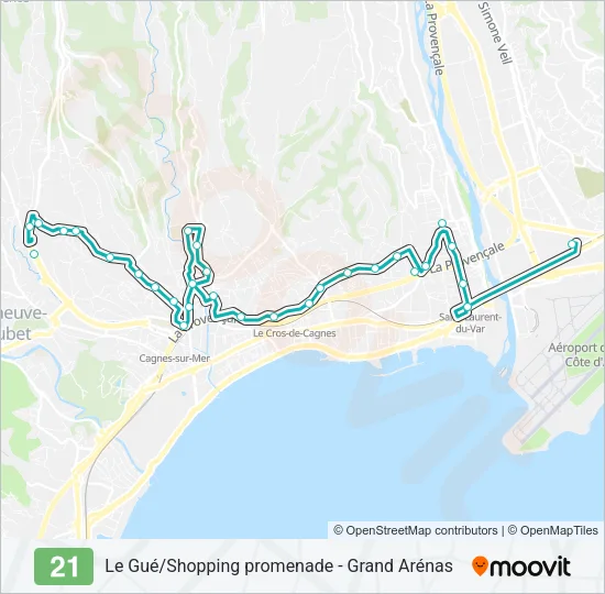 21 Bus Line Map
