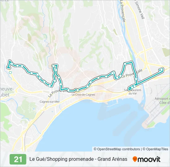 21 Bus Line Map