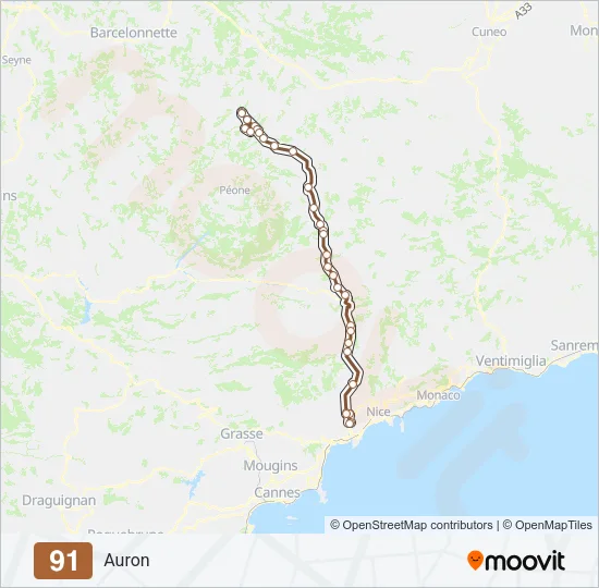 91 Bus Line Map