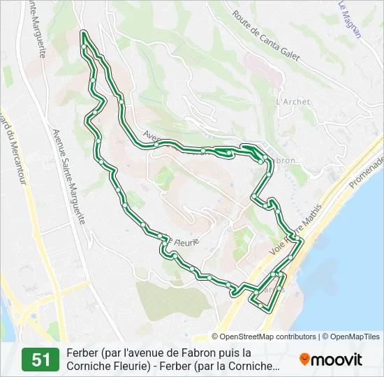 51 Bus Line Map