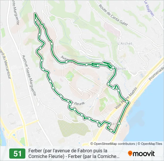 51 Bus Line Map