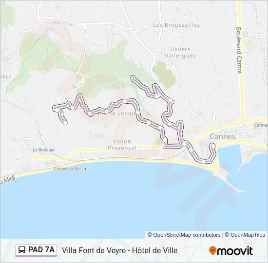 PAD 7A Bus Line Map