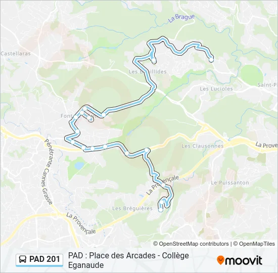 PAD 201 Bus Line Map