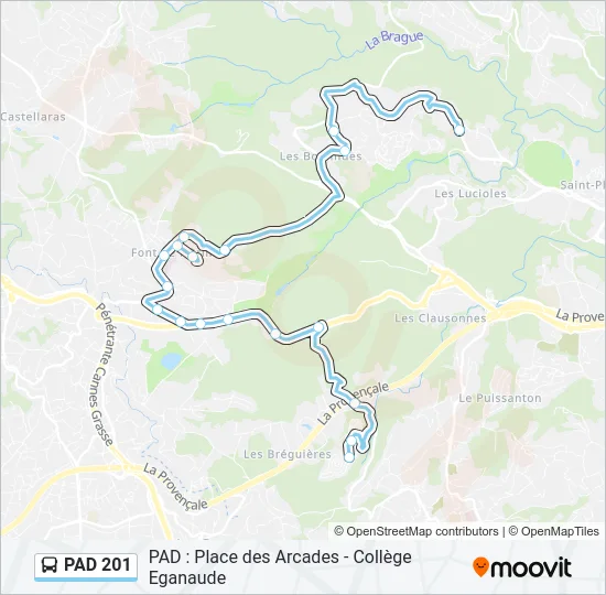 PAD 201 Bus Line Map