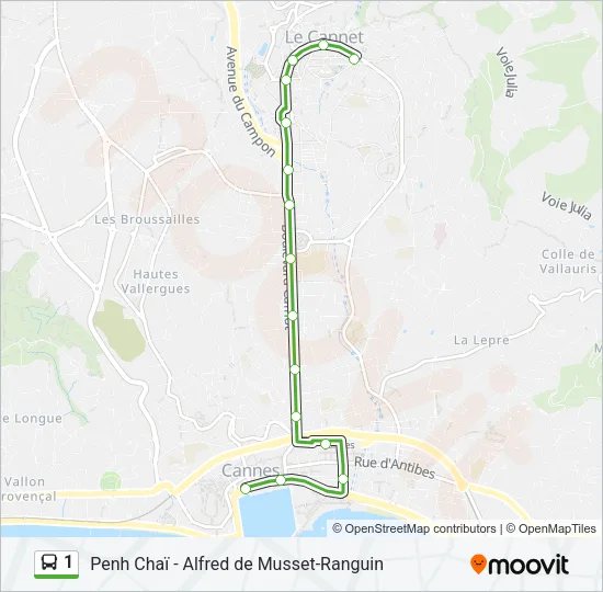 1 Bus Line Map