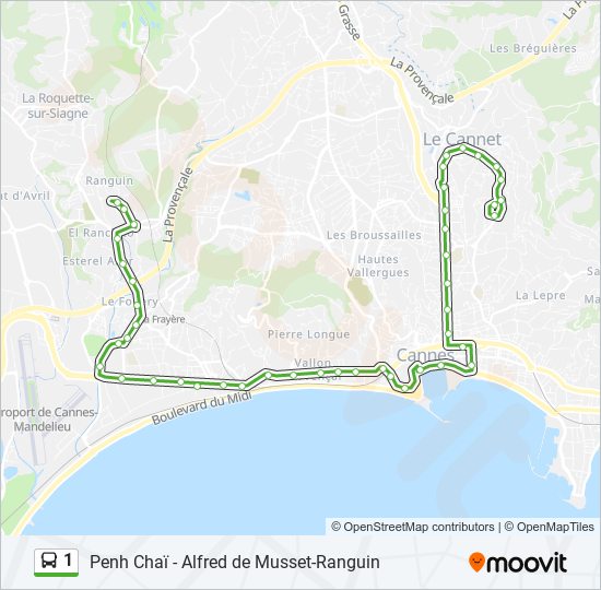 1 bus Line Map