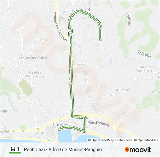 1 Bus Line Map