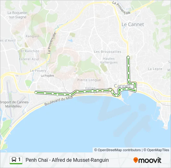 1 Bus Line Map
