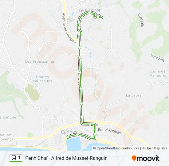1 Bus Line Map
