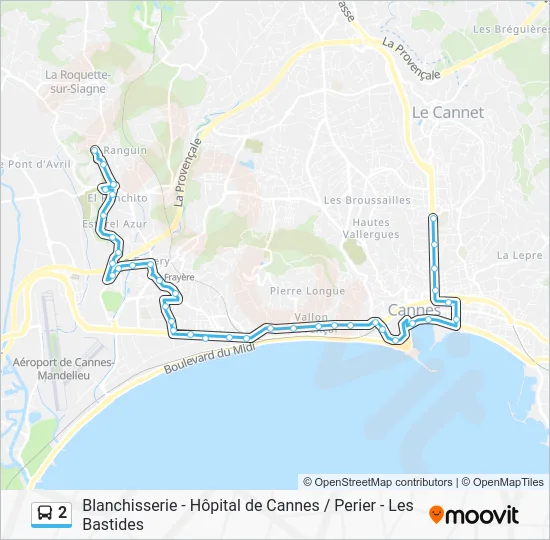 2 Bus Line Map