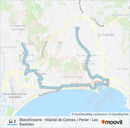 2 Bus Line Map