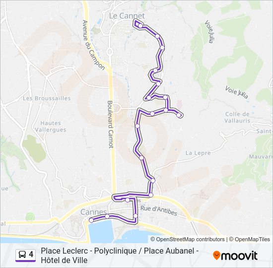4 Bus Line Map