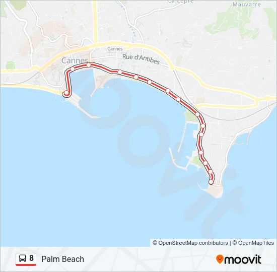 8 Bus Line Map