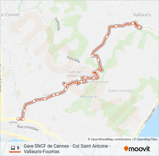 9 Bus Line Map