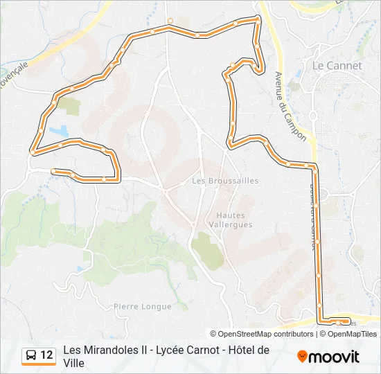 12 Bus Line Map