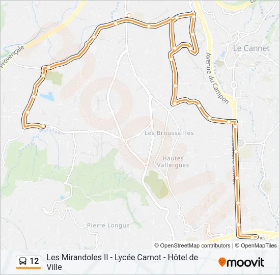 12 Bus Line Map