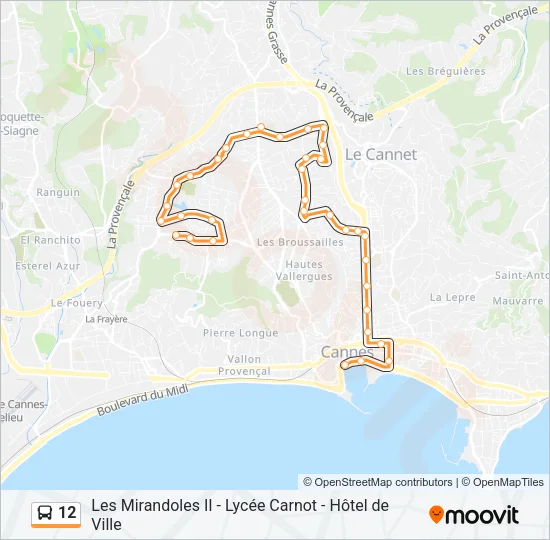 12 Bus Line Map