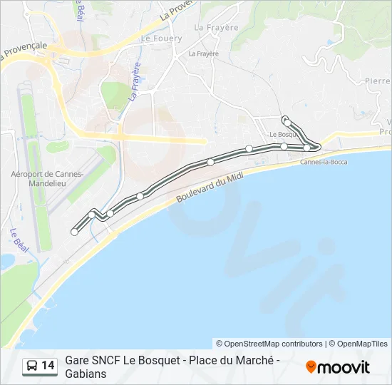 14 Bus Line Map