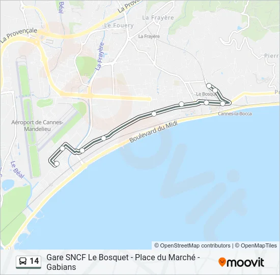 14 Bus Line Map