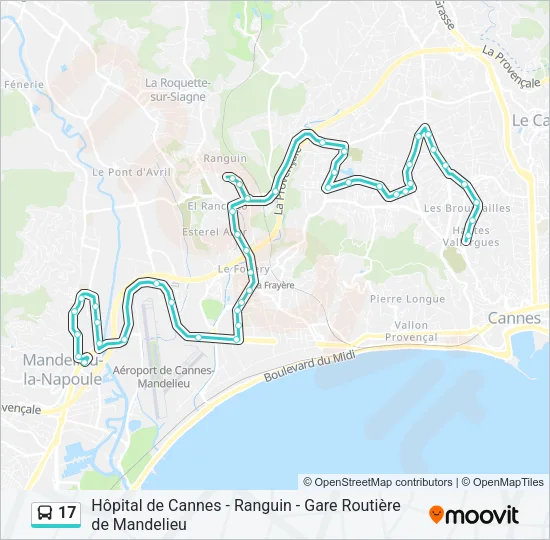 17 Bus Line Map