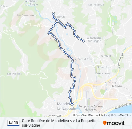 18 Bus Line Map