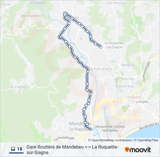 18 Bus Line Map