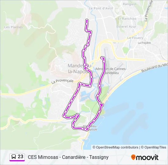 23 Bus Line Map