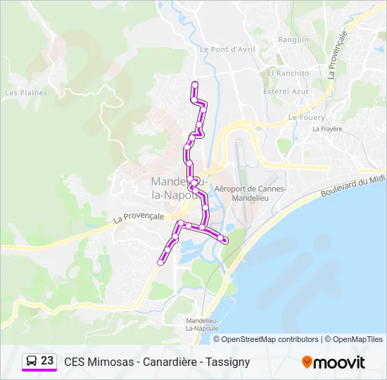 23 Bus Line Map