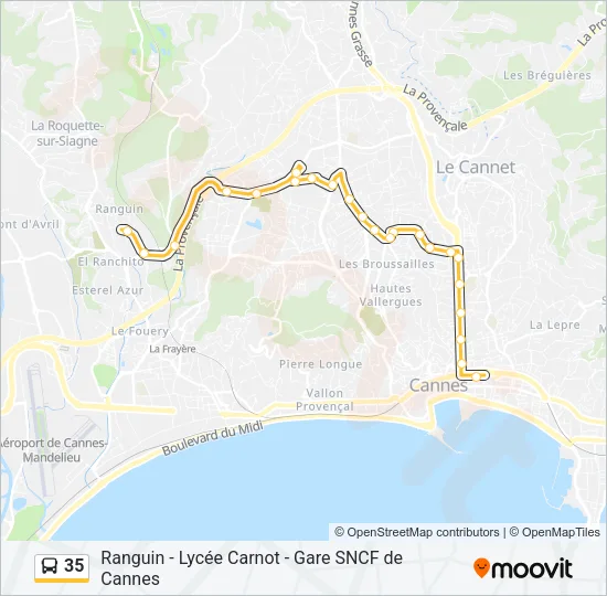 35 Bus Line Map