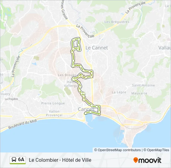 6A Bus Line Map