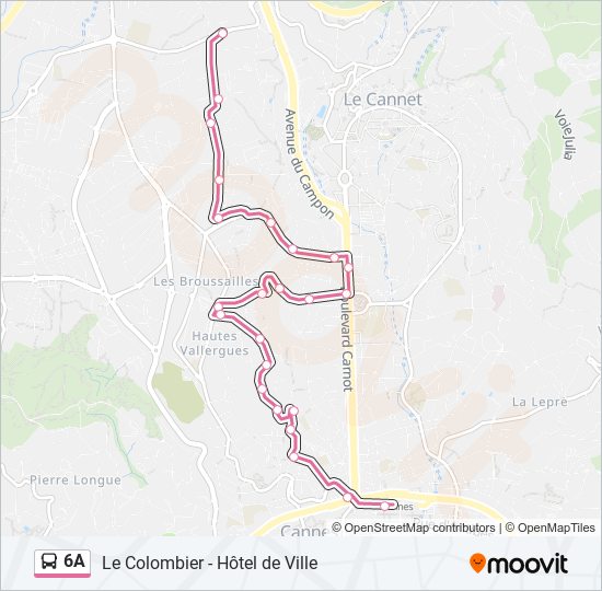 6A bus Line Map