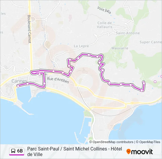 6B Bus Line Map