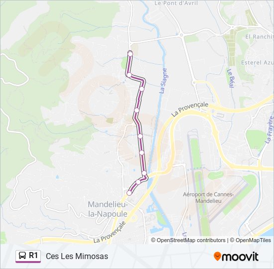 R1 bus Line Map