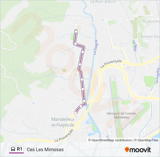R1 Bus Line Map