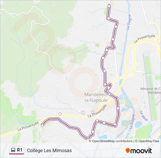 R1 Bus Line Map