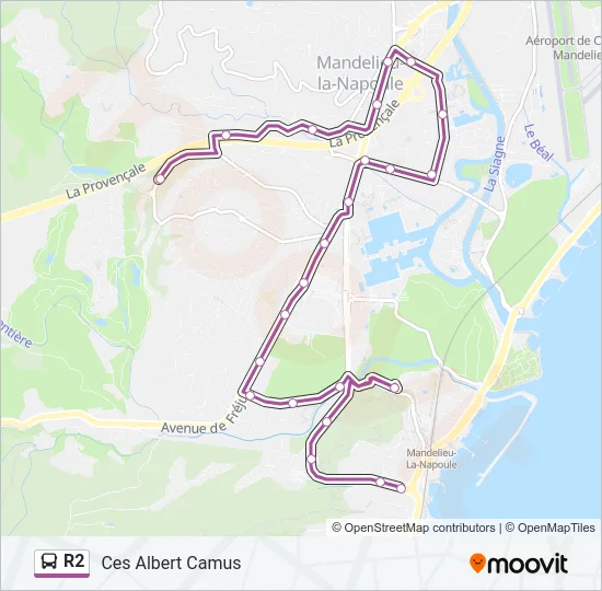 R2 Bus Line Map