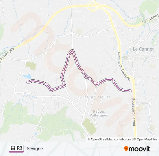 R3 Bus Line Map