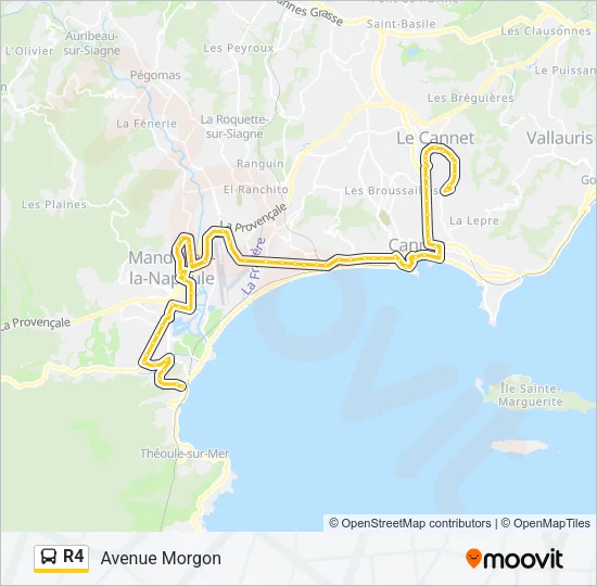 R4 Bus Line Map