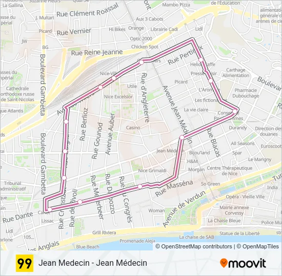 99 Bus Line Map