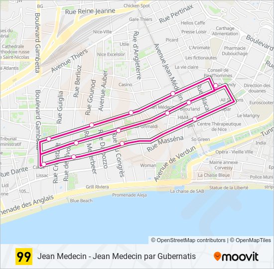 99 bus Line Map