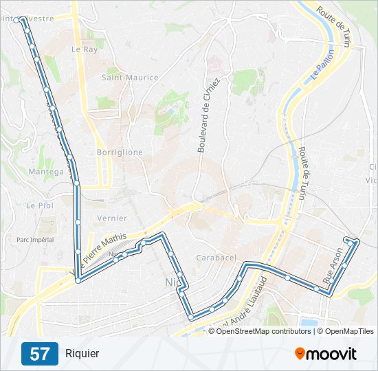 Mapa de 57 de autobús