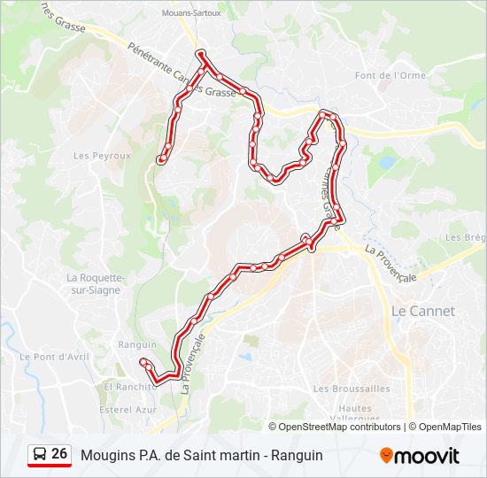 26 bus Line Map