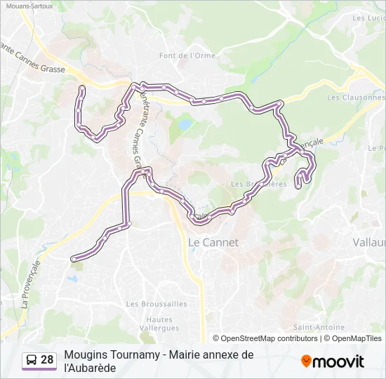 28 Bus Line Map