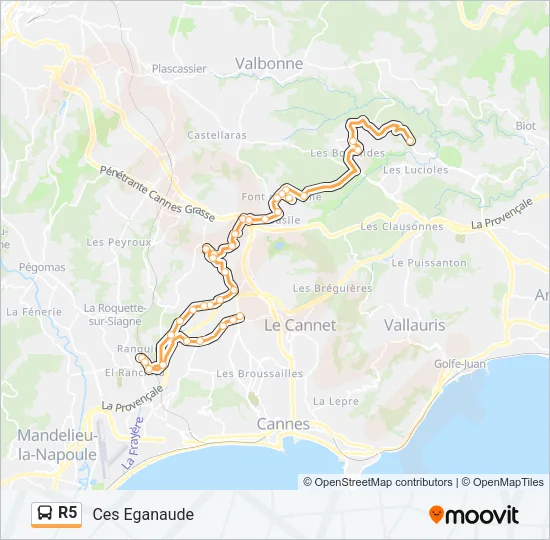 R5 Bus Line Map