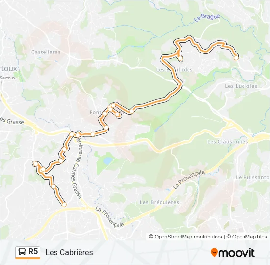 R5 Bus Line Map