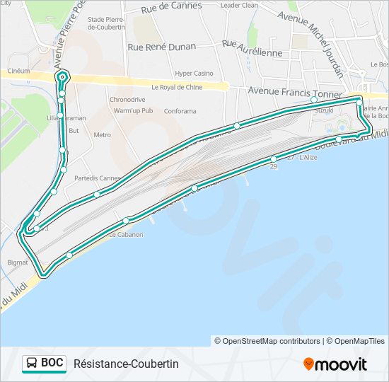 BOC bus Line Map