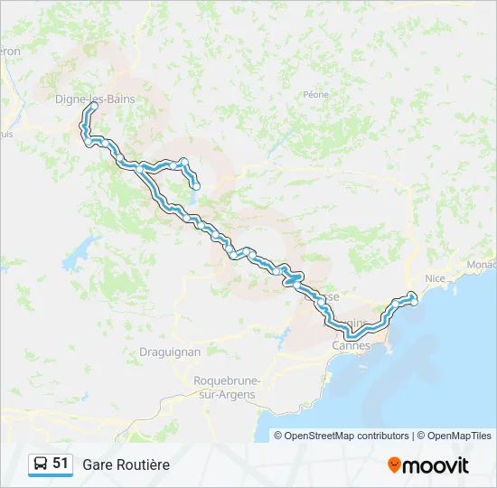 51 Bus Line Map