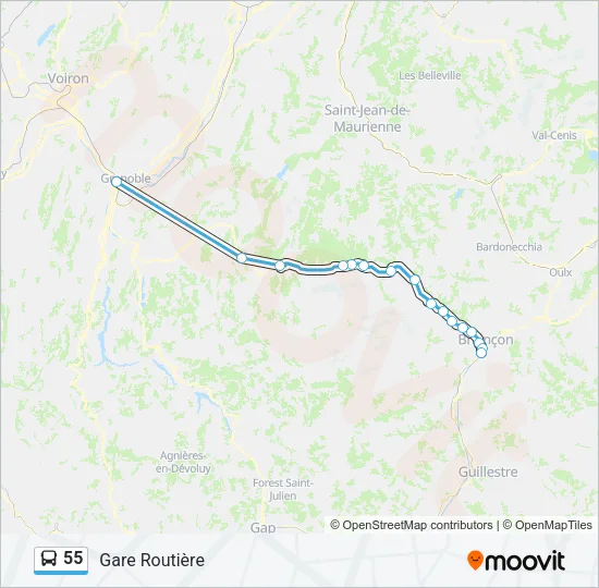 55 Bus Line Map
