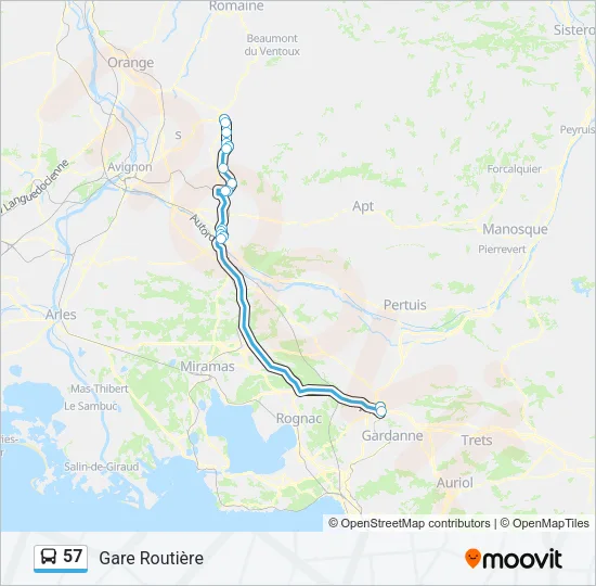 57 Bus Line Map