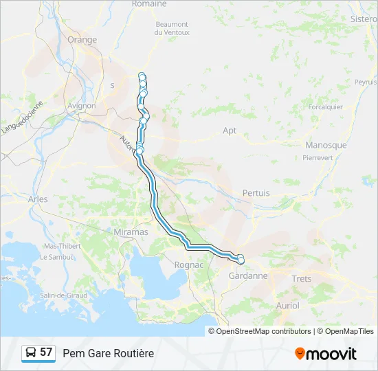 57 Bus Line Map